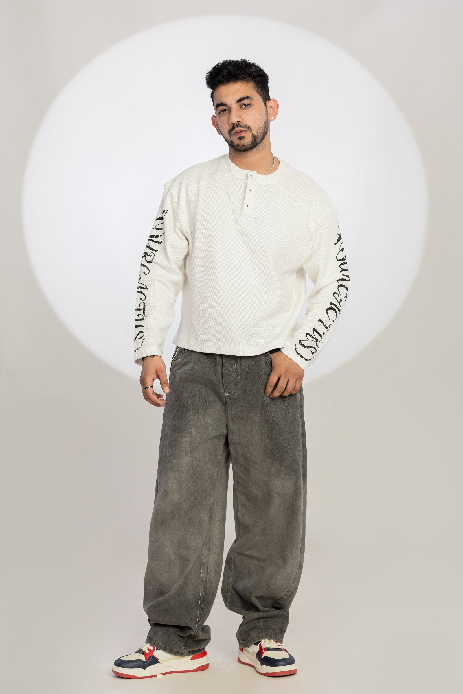 WAFFLE TEE FULL SLEEVE (HENLEY)